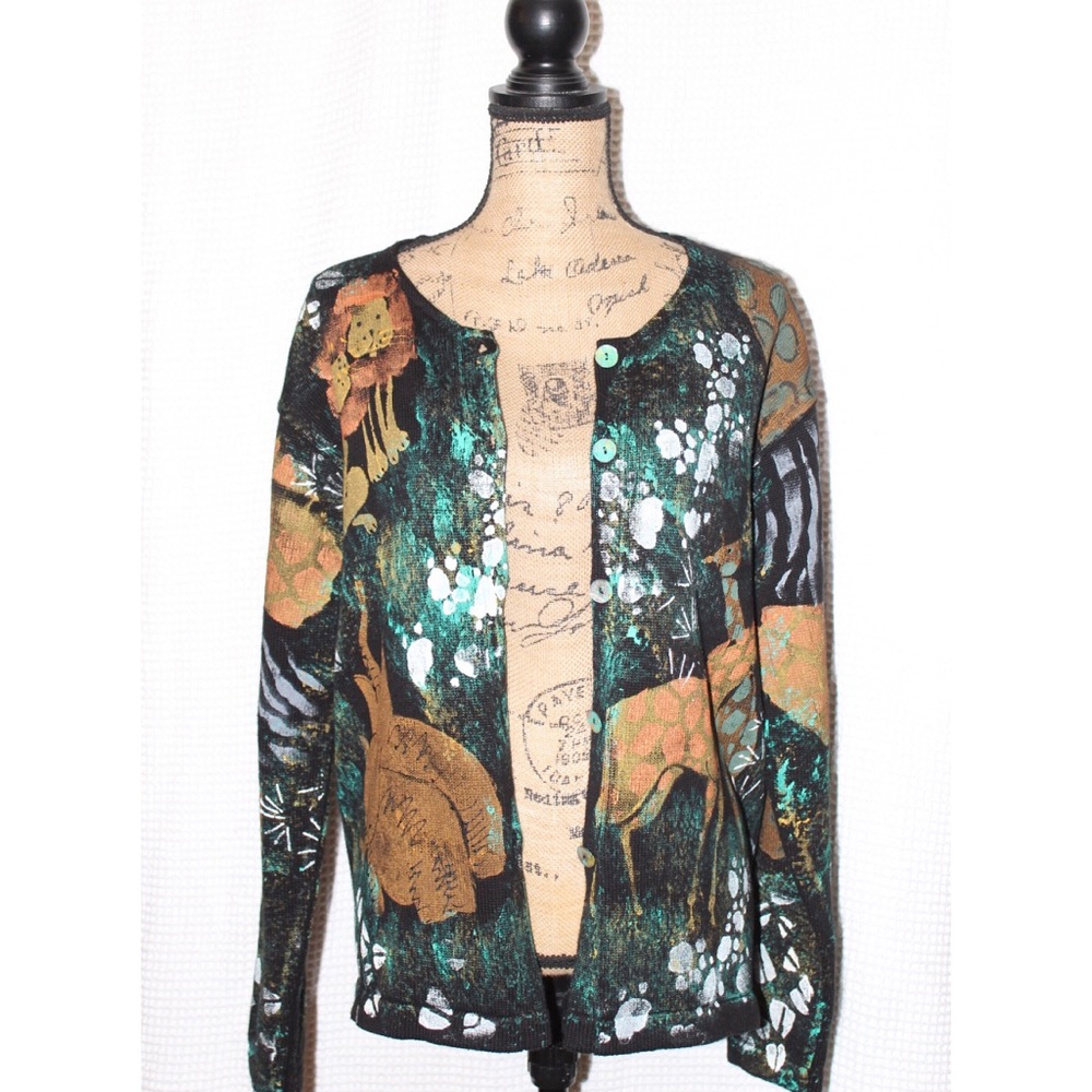 RARE hand painted VINTAGE 80s / 90s cardigan